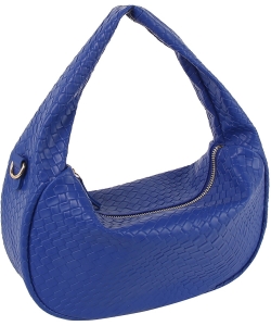 Embossed Woven Shoulder Bag Hobo LH131-Z BLUE